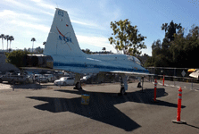 A NASA T-38 Talon trainer jet on display at the Western Museum of Flight in Torrance, CA...on November 23, 2016.