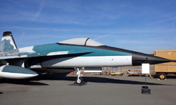 A YF-17 Cobra (the prototype to the F/A-18 Hornet) on display at the Western Museum of Flight in Torrance, CA...on November 23, 2016.