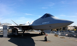 The YF-23 Gray Ghost on display at the Western Museum of Flight in Torrance, CA...on November 23, 2016.