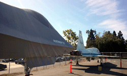 The YF-23 Gray Ghost and T-38 Talon on display at the Western Museum of Flight in Torrance, CA...on November 23, 2016.