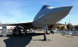 The YF-23 Gray Ghost on display at the Western Museum of Flight in Torrance, CA...on November 23, 2016.