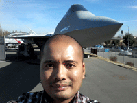 Taking a selfie with the YF-23 Gray Ghost at the Western Museum of Flight in Torrance, CA...on November 23, 2016.