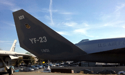 Another shot of the YF-23's starboard tail fin at the Western Museum of Flight in Torrance, CA...on November 23, 2016.