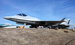 The YF-23 Gray Ghost on display at the Western Museum of Flight in Torrance, CA...on November 23, 2016.