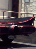 A left-hand view of the Batmobile as it lies parked outside Stage 26...where the TV show THE INSIDER is taped