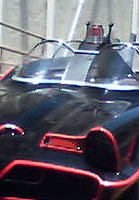 A frontal view of the Batmobile as it lies parked outside Stage 26...where the TV show THE INSIDER is taped