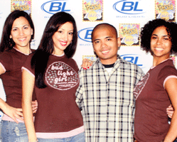 Posing with more Budlight Girls.