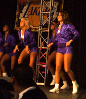 Laker Girls dance on stage.