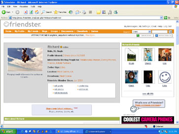 My Friendster homepage