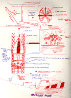 A schematic showing the Ghost Fighter inside its missile launch silo.