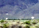 Radio telescopes in the distance