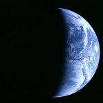 An HDTV image of the Earth taken by Kaguya as it headed for the Moon in September of 2007