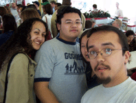 Before we head home, Usha, Ryan, Sarina and Franz take a group photo inside an In-N-Out Burger restaurant.