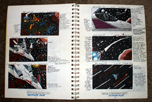 A sketchbook containing my MACROSS PLUS storyboards.