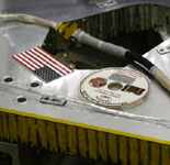 The Phoenix DVD after it is attached to the lander's flight deck on April 3, 2007