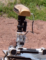The test version of a Mars Exploration Rover being displayed before the public.