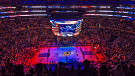 The national anthem is held before the Lakers-Grizzlies game at Crypto.com Arena...on March 7, 2023.