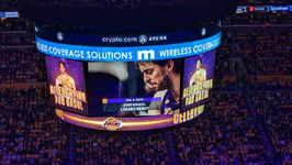 Another video tribute to Pau Gasol is shown during a timeout at Crypto.com Arena...on March 7, 2023.