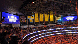 Another snapshot of the championship banners and retired jerseys for the Lakers inside Crypto.com Arena...on March 7, 2023.
