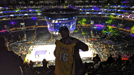 Still posing with my free commemorative Pau Gasol jersey after the Lakers game ended at Crypto.com Arena...on March 7, 2023.